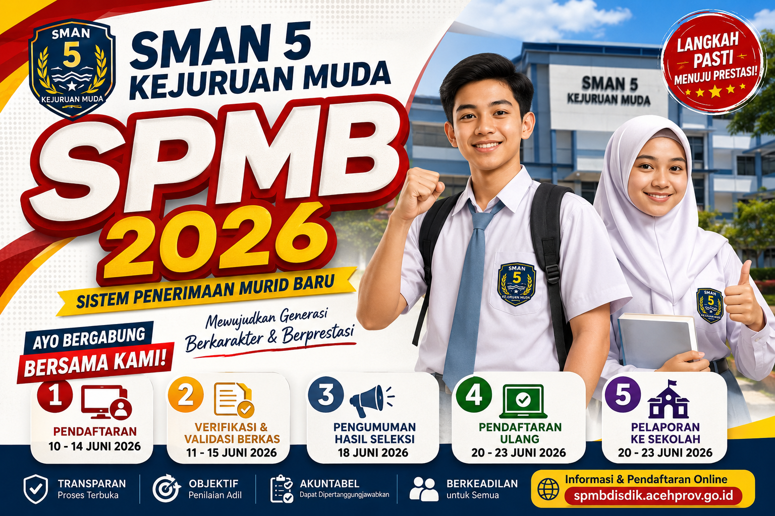 PENDAFTARAN SPMB 2026 SMAN 5 KEJURUAN MUDA DIBUKA!